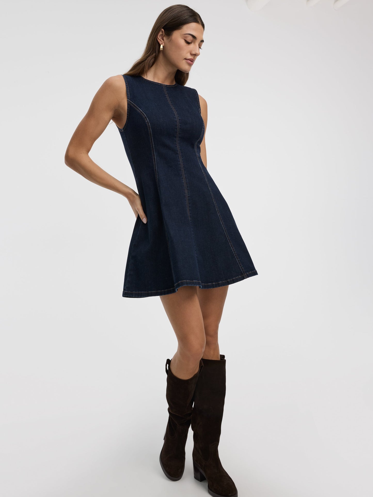 Sleeveless Denim Mini Dress