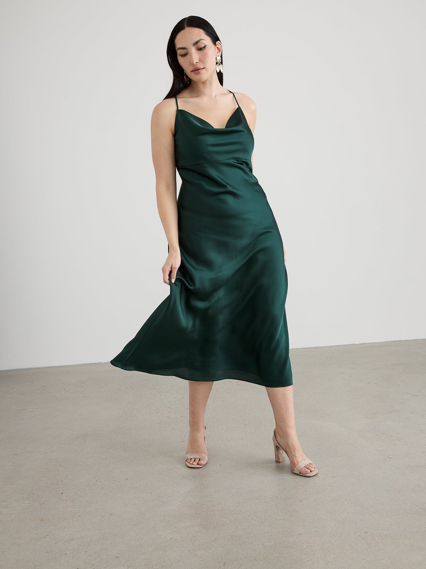 Sleeveless Maxi Dress with Cowl Neckline