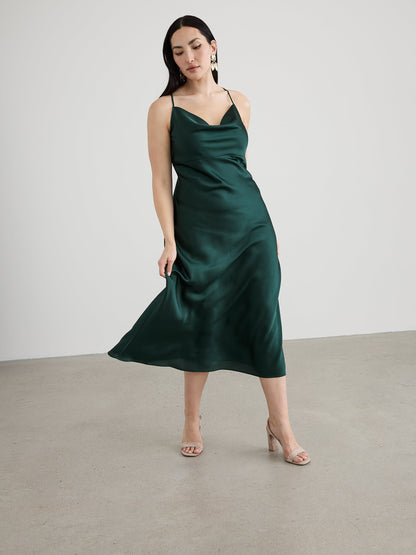 Sleeveless Maxi Dress with Cowl Neckline