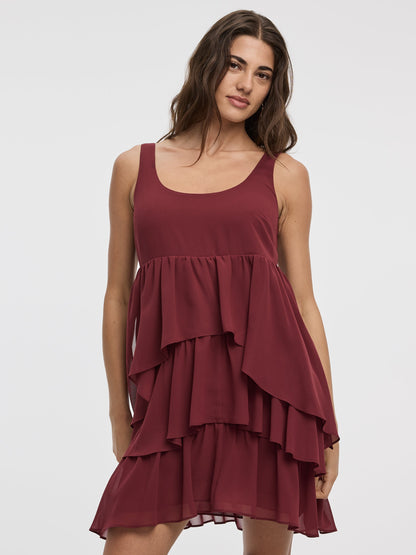 Sleeveless Scoop-Neck Tiered Dress