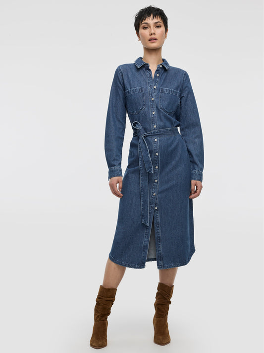 Midi Shirt Denim Dress