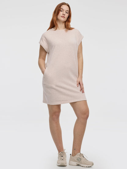 Crew-Neck French Terry Dress with Pockets