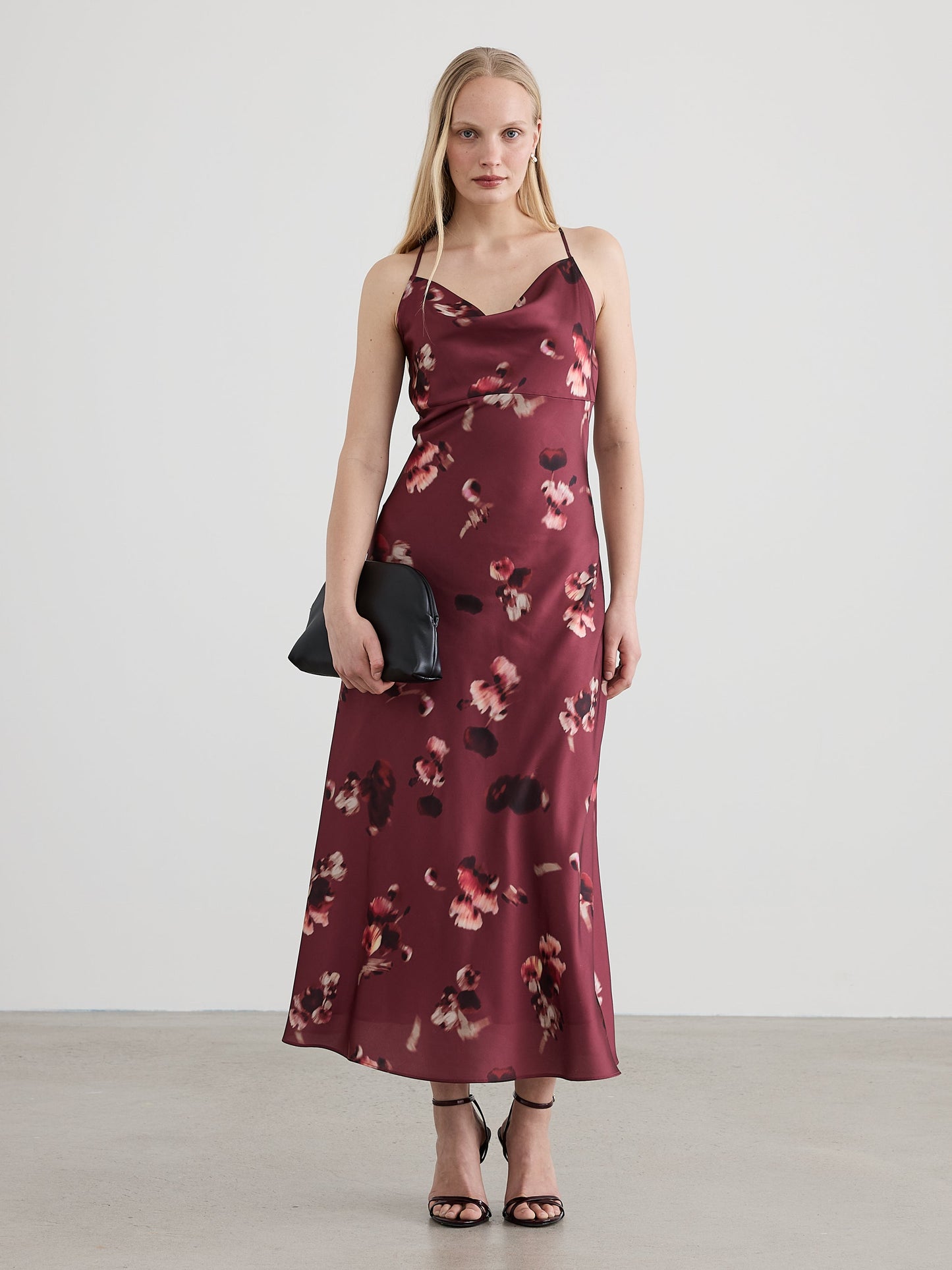 Sleeveless Maxi Dress with Cowl Neckline