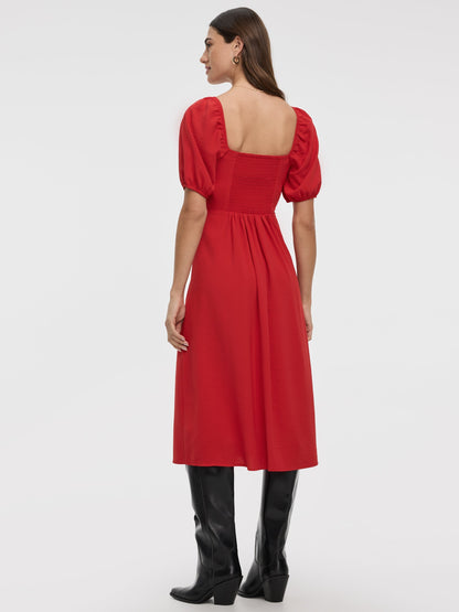 Maxi Dress with Bubble Sleeves
