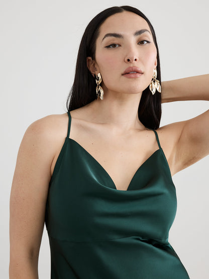 Sleeveless Maxi Dress with Cowl Neckline