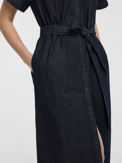 Short-Sleeve Shirt Denim Dress