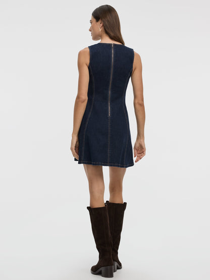 Sleeveless Denim Mini Dress
