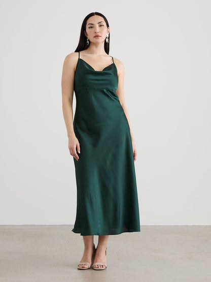 Sleeveless Maxi Dress with Cowl Neckline