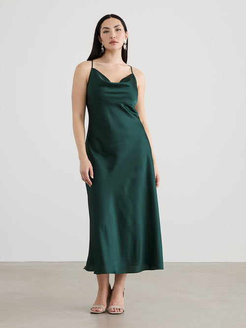 Sleeveless Maxi Dress with Cowl Neckline
