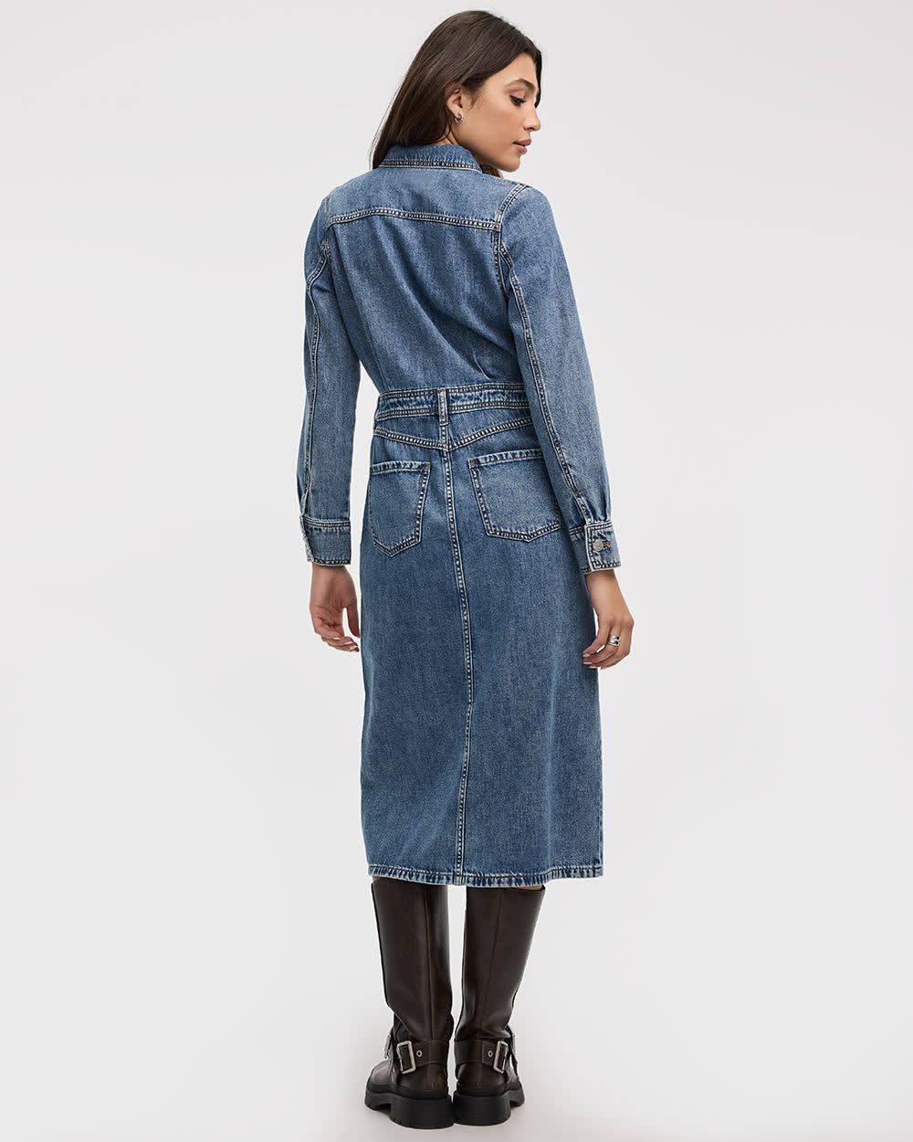 Midi Shirt Denim Dress